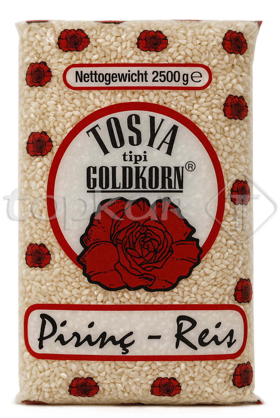 Güllü Rundkornreis Tosya Goldkorn, 2500g Packung mit weißen Rundkornreis Körnern