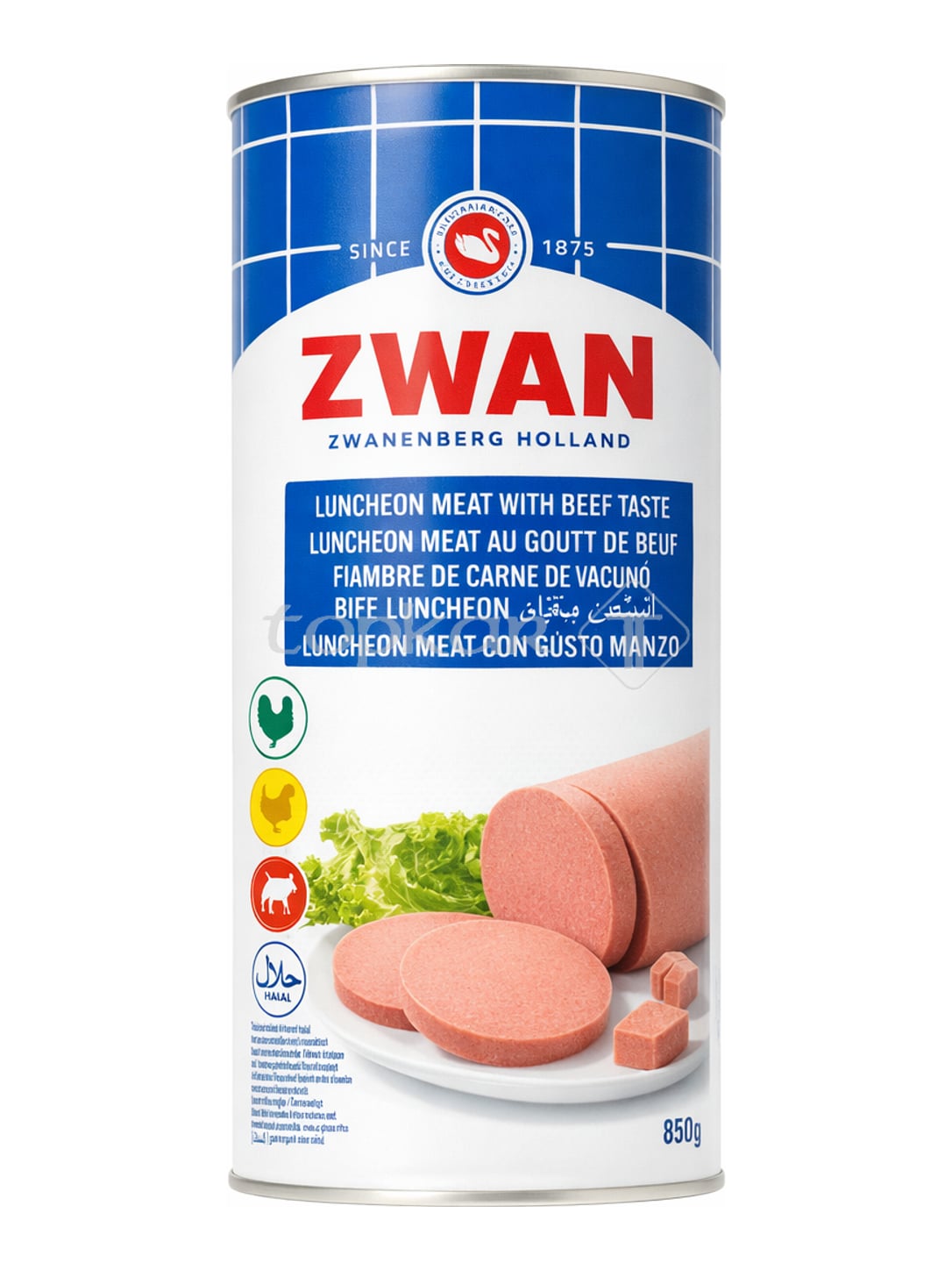 Zwan Frühstücksfleisch 850g – Luncheon Meat with Beef Taste Halal