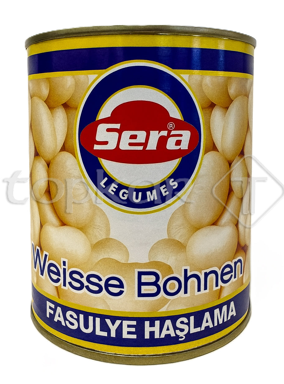 Sera Weiße Bohnen in Dose, zarte weiße Bohnen abgepackt und bereit zum Verzehr