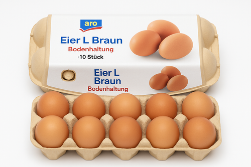 Aro Eier L Braun Bodenhaltung - 10 Stück